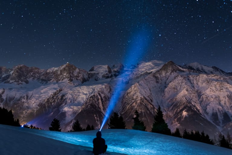 Une nuit face au Mont-Blanc