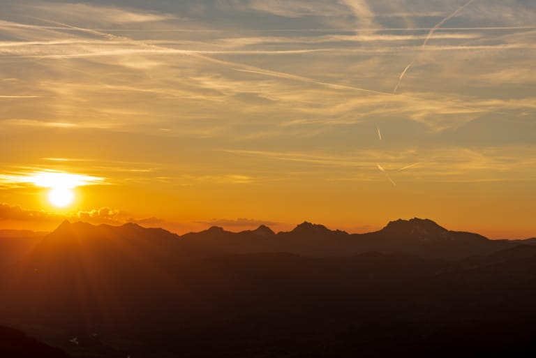 Coucher de soleil depuis le refuge de Grenairon