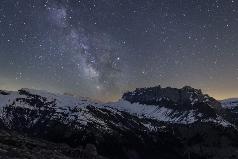 Voie lactée entre Fiz et Mont-Blanc